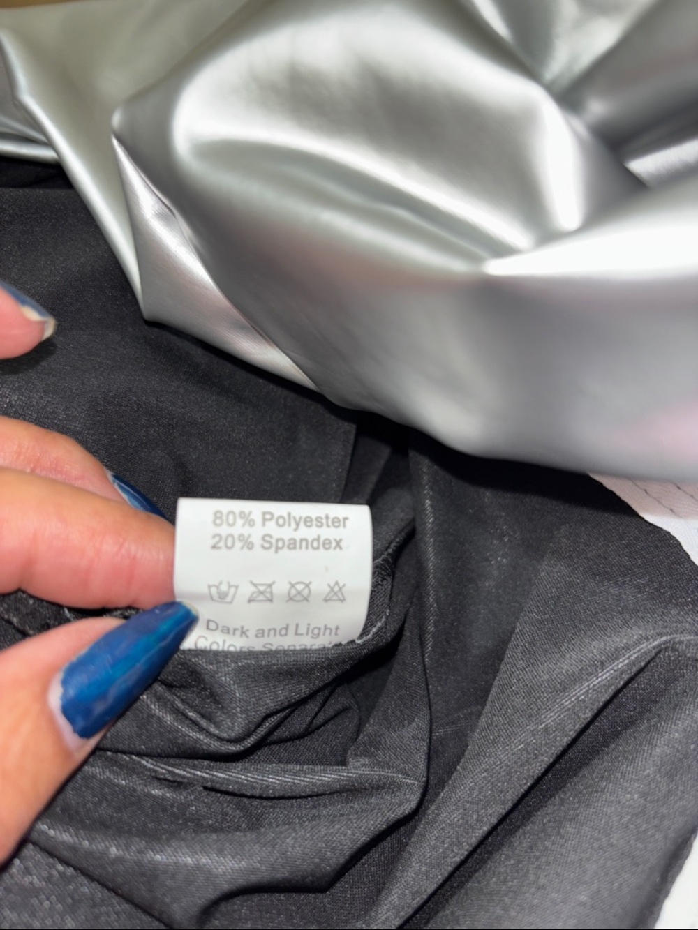 Silver Metallic Women's Jumpsuit - Zipper Front and back butt. - Picture 6 of 6